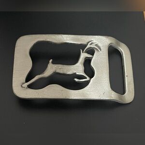 Gazelle Deer Doe Elk Hunter Hunting Cowboy Western Gift 70s Nos Vtg Belt Buckle